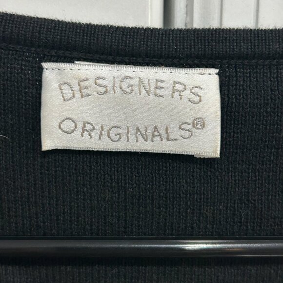 Designers Originals Black White Striped Short Sleeve Knit Top Size M Classic - Picture 5 of 8